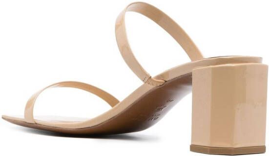 BY FAR Tanya Kraft 65mm patent sandals Neutrals