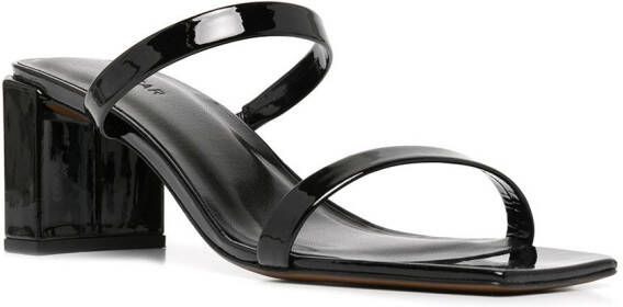 BY FAR Tanya patent leather sandals Black