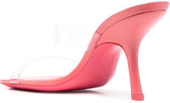 BY FAR transparent-strap 95mm heel mules Pink