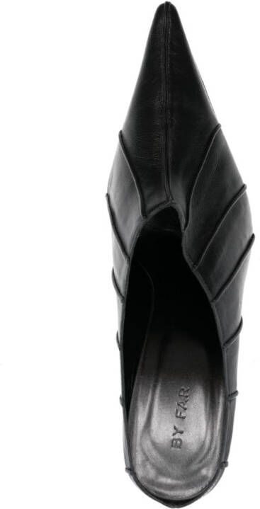 BY FAR Trish 100mm leather mules Black