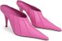BY FAR Trish 100mm leather mules Pink - Thumbnail 2