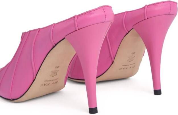 BY FAR Trish 100mm leather mules Pink