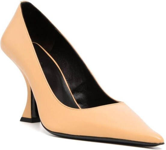 BY FAR Viva 70mm pointed pumps Yellow