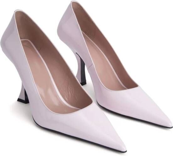 BY FAR Viva 90mm patent-leather pumps Pink
