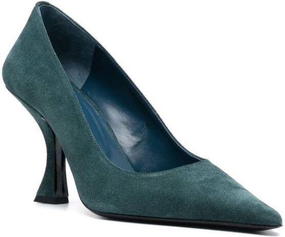 BY FAR Viva 95mm pointed pumps Green