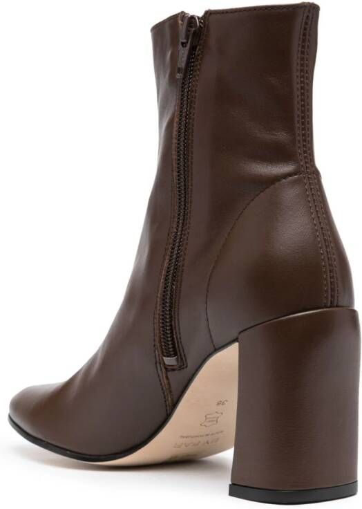 BY FAR Vlada 80mm leather ankle boots Brown