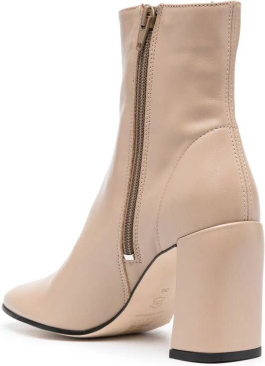 BY FAR Vlada 80mm leather ankle boots Neutrals