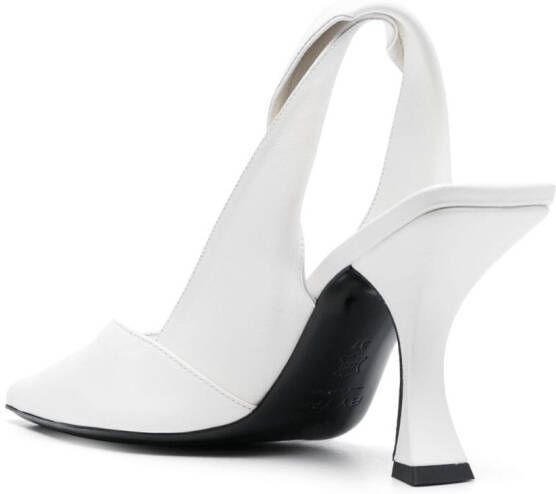 BY FAR Yasha 80mm leather pumps White