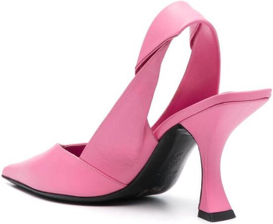 BY FAR Yasha 90mm slingback leather pumps Pink