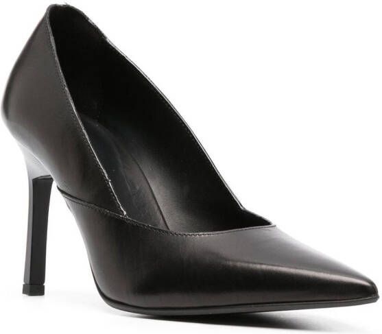 Calvin Klein 95mm pointed leather pumps Black
