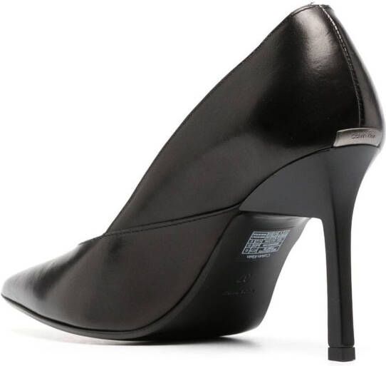 Calvin Klein 95mm pointed leather pumps Black