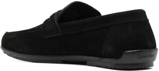 Calvin Klein almond-toe suede loafers Black