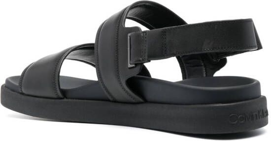 Calvin Klein ankle-strap leather sandals Black