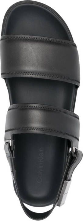 Calvin Klein ankle-strap leather sandals Black