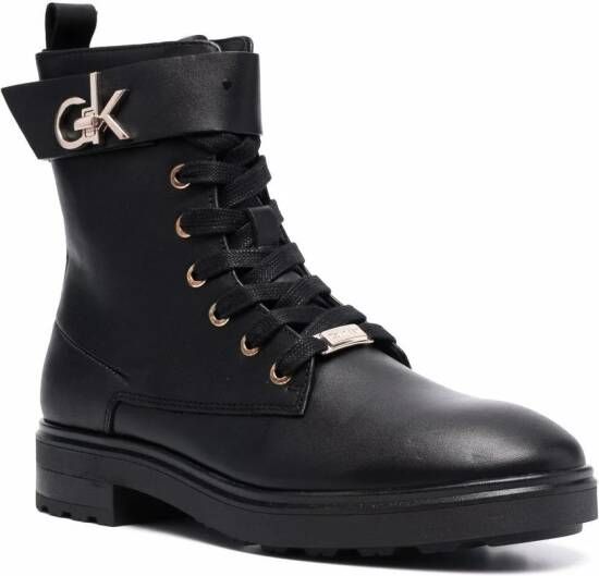 Calvin Klein Cleat biker boots Black