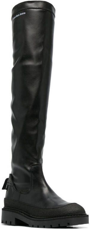 Calvin Klein combat knee-length boot Black