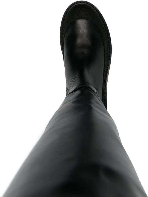 Calvin Klein combat knee-length boot Black