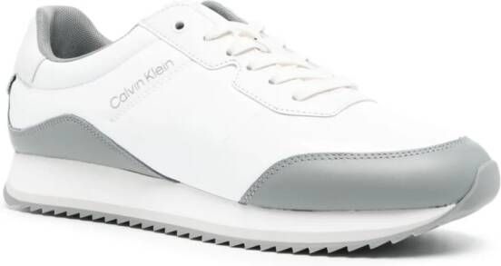 Calvin Klein contrasting-panel leather sneakers White