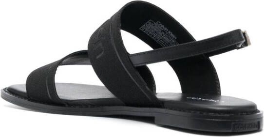Calvin Klein debossed-logo leather sandals Black