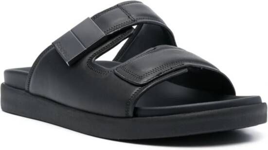 Calvin Klein double-strap leather sandals Black