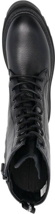 Calvin Klein flatform lace-up boots Black