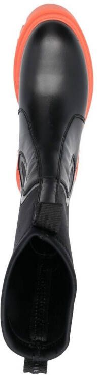 Calvin Klein flatform leather Chelsea boots Black
