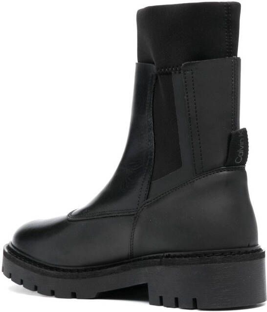 Calvin Klein high-ankle leather Chelsea boots Black