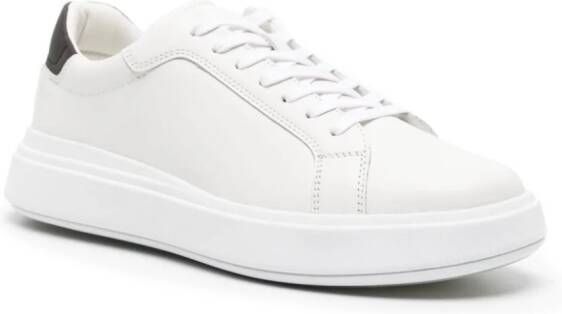 Calvin Klein iridescent-panel leather sneakers White