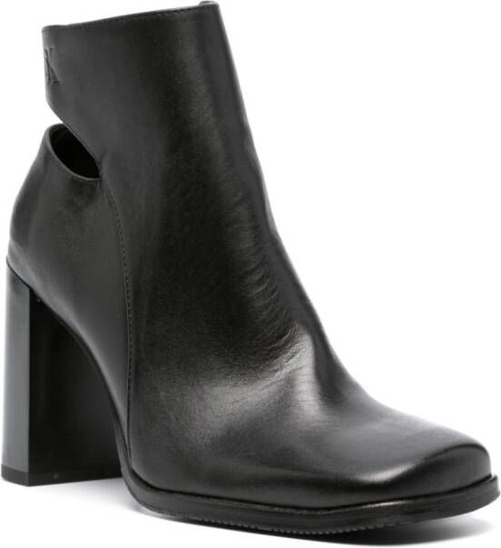Calvin Klein Jeans 100mm square-toe leather boots Black