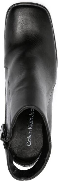 Calvin Klein Jeans 100mm square-toe leather boots Black