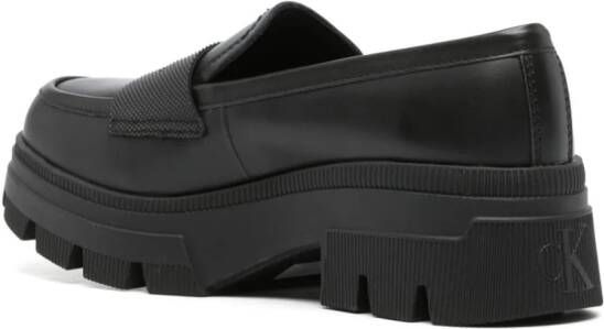 Calvin Klein Jeans chunky combat leather loafers Black