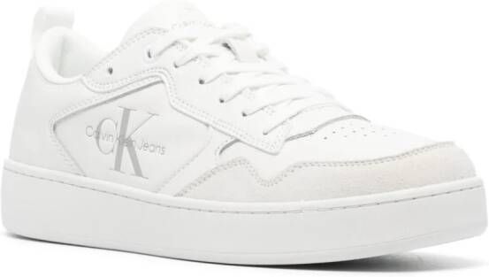 Calvin Klein Jeans debossed-logo leather trainers White