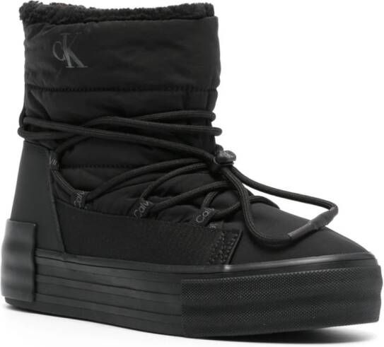Calvin Klein Jeans drawstring platform ankle boots Black