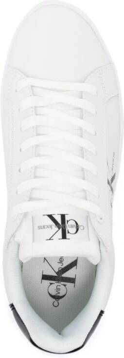 Calvin Klein Jeans embossed-logo leather sneakers White