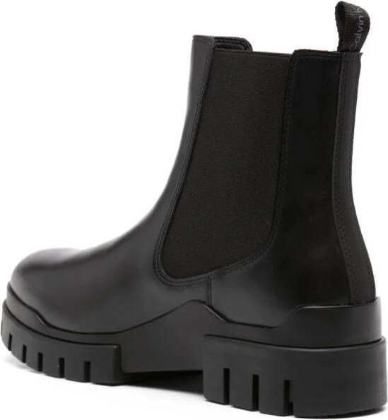 Calvin Klein Jeans leather chunky Chelsea boots Black