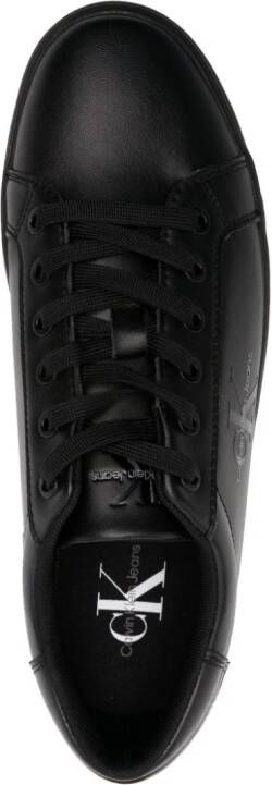 Calvin Klein Jeans logo-embossed leather sneakers Black