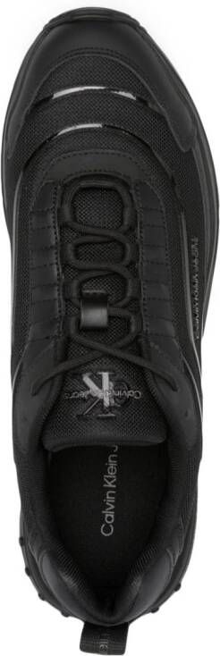 Calvin Klein Jeans logo-embroidered leather sneakers Black