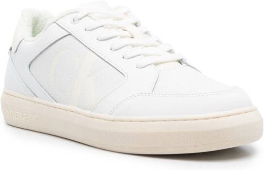 Calvin Klein Jeans logo-print leather sneakers White