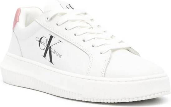 Calvin Klein Jeans logo-print leather sneakers White