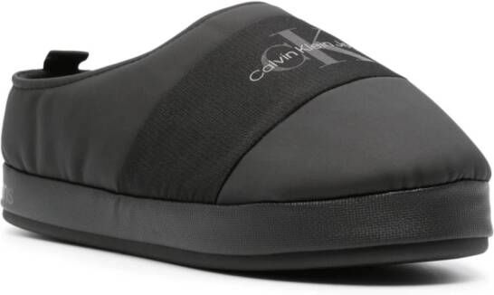 Calvin Klein Jeans logo-print padded slippers Black