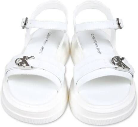 Calvin Klein Kids logo-appliqué flatform sandals White