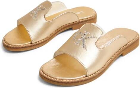 Calvin Klein Kids logo-embellished flat sandals Gold