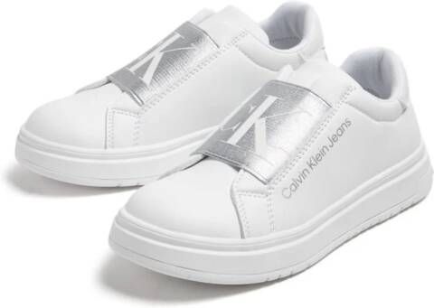 Calvin Klein Kids logo-print slip-on sneakers White