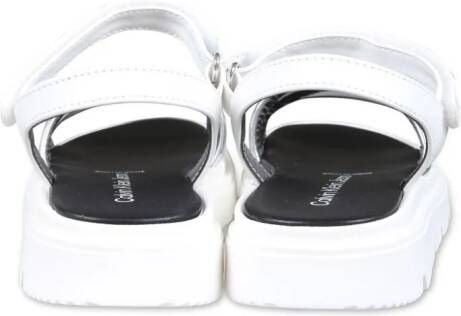 Calvin Klein Kids logo-print strappy sandals White