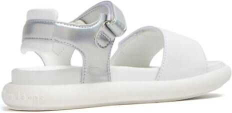 Calvin Klein Kids logo-print touch-strap sandals White