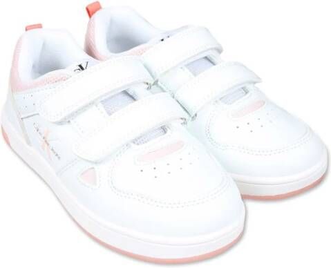Calvin Klein Kids logo-print touch-strap sneakers White