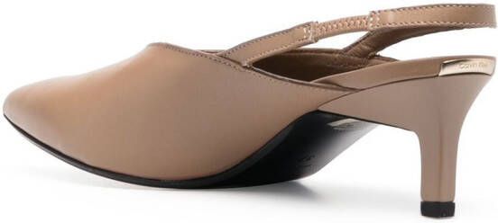 Calvin Klein kitten-heel slingback pumps Brown