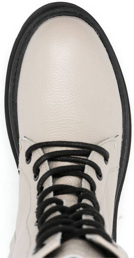 Calvin Klein lace-up leather platform boots Neutrals