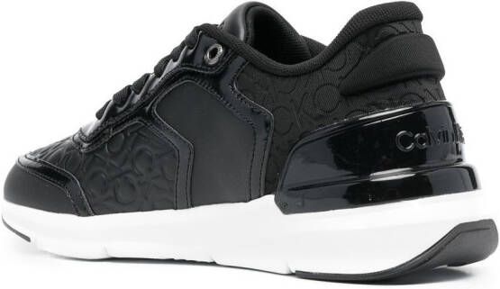 Calvin Klein leather monogram-pattern sneakers Black