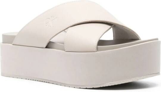 Calvin Klein leather platform sandals Neutrals